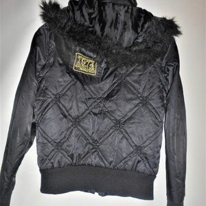 ST5BSM - Hustler Hardcore WOMAN'S COAT Sz M Vest Jacket Woman's Bomber Jacket